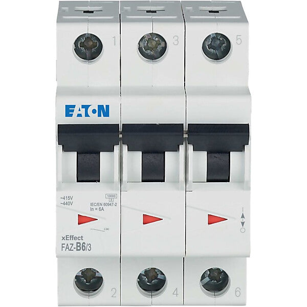 Eaton Leitungsschutzschalter B 6A, 3p FAZ-B6/3